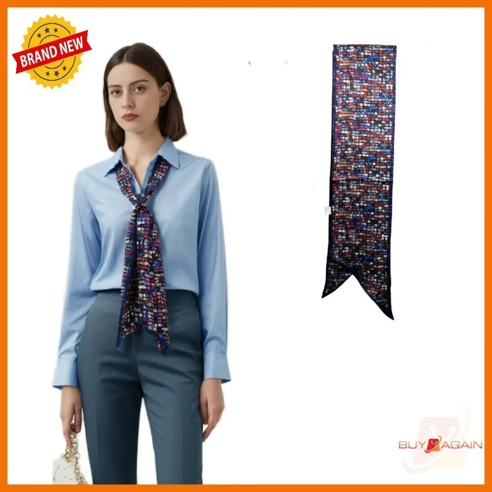 100% Mulberry Silk Scarf Hair Wrap Headband Handbag Accessory Necktie